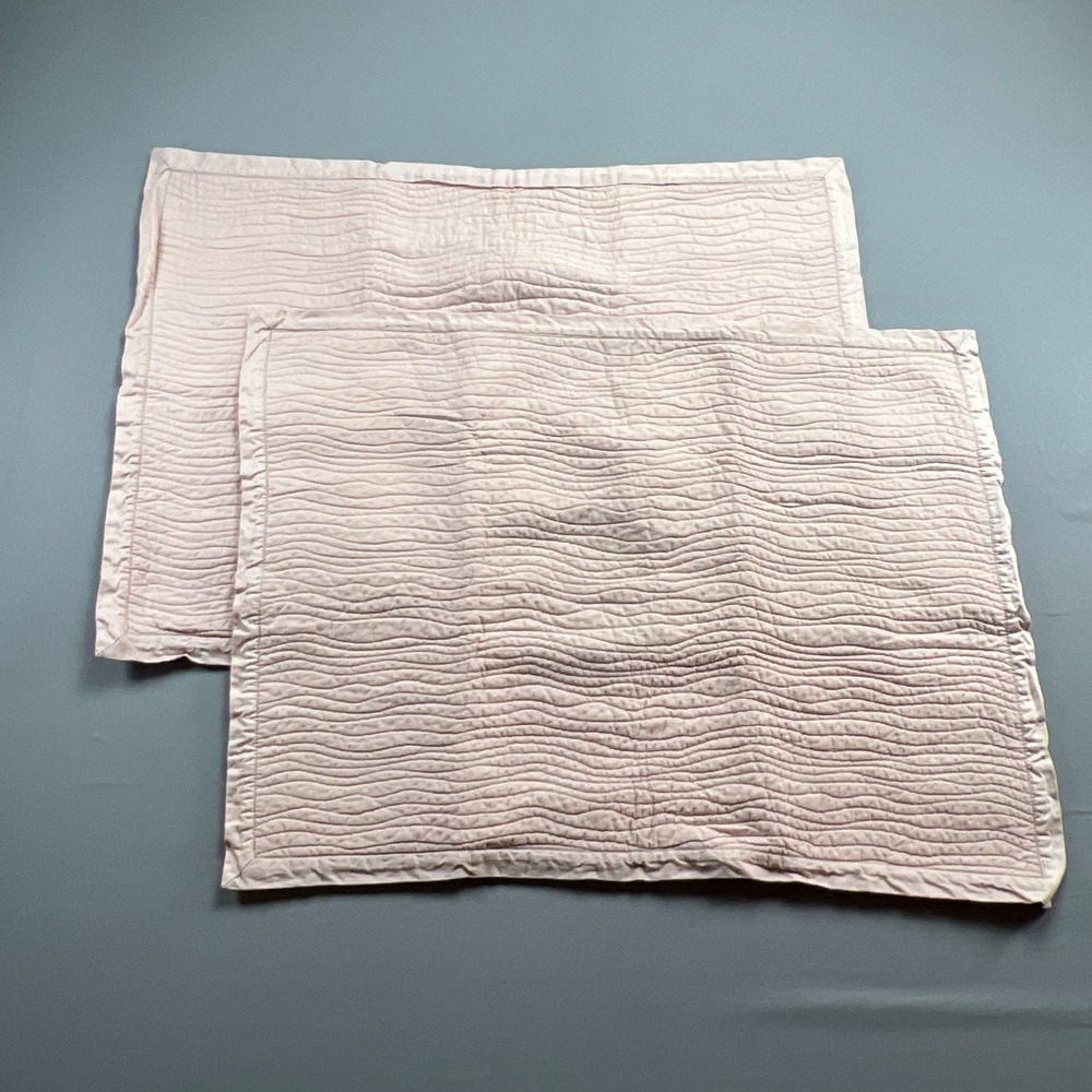 Set of 2 Style & Co. Home Standard Pillow Shams Pink Crinkle Texture (20" X 26")